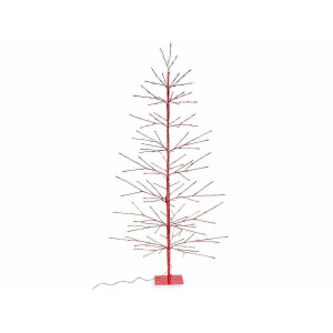 Copac decorativ rosu cu 232 leduri si 107 ramuri, 180 cm