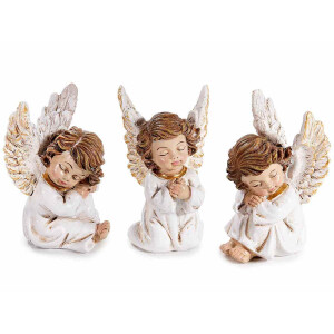 Set 3 figurine Ingeri polirasina alba maro cm 4 x 4 x 7,5 H