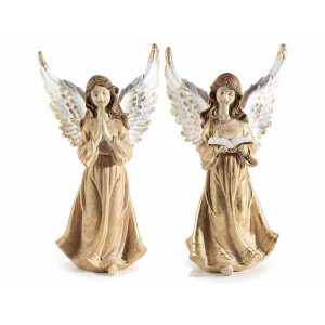 Set 2 figurine Inger polirasina aurie alba 15x10x27.5 cm