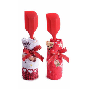 Set 2 prosoape bucatarie si 2 spatule Craciun II 38 x 64 H, 28 H