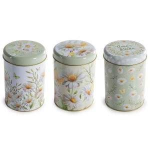 Set 3 borcane depozitare metal multicolor Musetel 3 x Ø 11 cm x 15,5 H