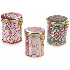 Set 6 borcane metal multicolor Majolica 11.5x9.5x12 cm