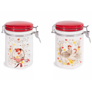 Set 4 borcane Gaina ceramica multicolora 14x10x16 cm