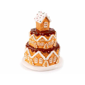 Borcan Turta Dulce ceramica multicolora 14.5x18 cm