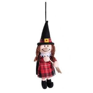 Figurina Halloween Vrajitoare Befana cu saculet textil multicolor JF 10x7x31H