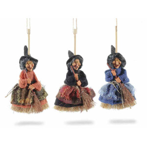 Set 3 figurine Halloween Vrajitoare textil multicolor cm 8 x 20 H