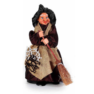 Figurina Halloween Vrajitoare Befana cu recipient pentru dulciuri cm 9,5x11x18H