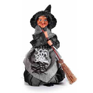 Figurina Halloween Vrajitoare Befana cu recipient pentru dulciuri II cm9,5x11x18H