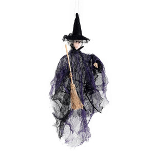 Figurina Halloween Vrajitoare Befana textil multicolor cm 13 x 32 H