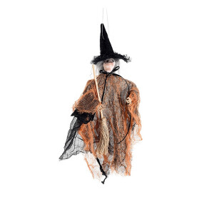 Figurina Halloween Vrajitoare Befana textil multicolor II cm 13 x 32 H