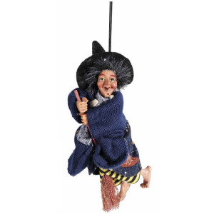Figurina Halloween Vrajitoare Befana polirasina textil multicolor III cm 10x6x18 H 