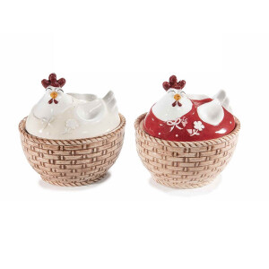 Set 2 boluri Gaina ceramica multicolora 15.5x13.5x16 cm