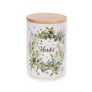Borcan decorativ, depozitare ceramica bambus Herbs  Ø 10 cm x 15 H