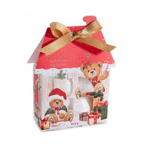 Set 4 bombe baie in cutie cadou Craciun cm 6 x 5 x 14 H, 4 x 15 gr