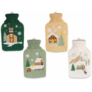 Set 4 recipiente textil apa calda Craciun cm 19.5x36 cm, 1.7 L