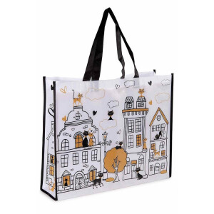 Sacosa cumparaturi poliester multicolor 45x12x56 H, 16 L