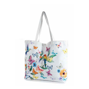 Sacosa cumparaturi textil multicolor Fluturasi si Flori 58x15x72H