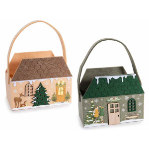 Set 2 gentute Craciun textil multicolor  cm 17,5 x 10 x 23 H
