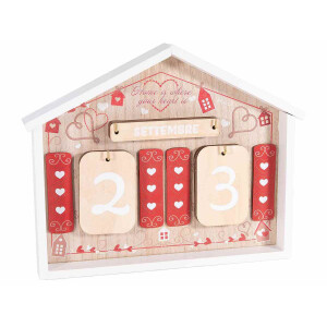 Calendar decorativ lemn multicolor 30x3x24 cm
