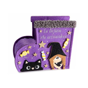 Ghetuta Halloween Befana textil multicolor cm 15 x 7 x 13 H