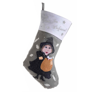 Ciorap decorativ Halloween Befana textil multicolor II cm 24 x 38 H