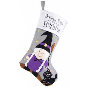 Ciorap decorativ Halloween Befana textil multicolor II cm 25 x 38 H