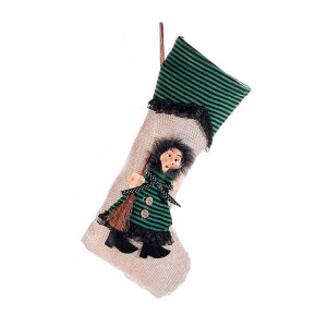 Ciorap decorativ Halloween Befana textil multicolor II cm 22 x 35 H