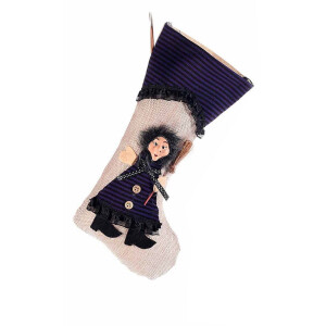 Ciorap decorativ Halloween Befana textil multicolor III cm 22 x 35 H