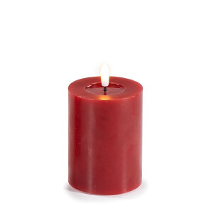 Lumanare ambientala cu led ceara rosie Ø 7,5 x 12,5 H
