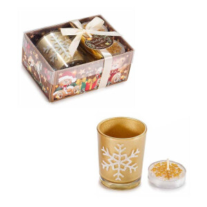 Set suport lumanare, 2 lumanari in cutie cadou IM cm 11 x 8 x 5 H