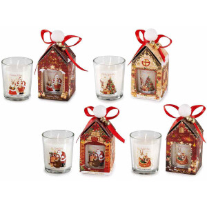 Set 4 lumanari Craciun 5.5x5.5x12 cm