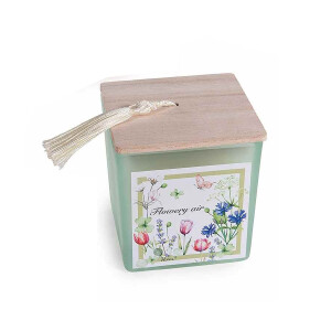 Lumanare parfumata in borcan sticla Flowery Air cm 8 x 8 x 8,5 H