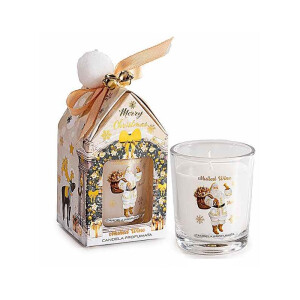 Lumanare parfumata Craciun in cutie cadou aroma Vin Fiert cm 5,5 x 5,5 x 12 H