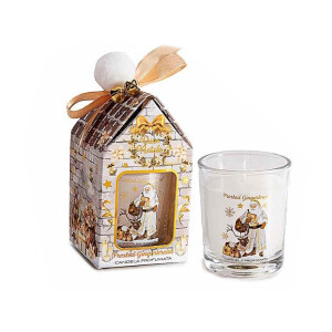 Lumanare parfumata Craciun in cutie cadou aroma Turta Dulce cm 5,5 x 5,5 x 12 H