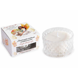 Lumanare parfumata in borcan sticla, cutie cadou aroma Lemn santal, Ambra cm 9 x 9 x 5 H