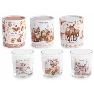 Set 3 candele parfumate Craciun Ø 7,5 cm x 8 H