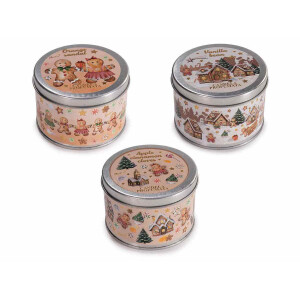 Set 3 candele Craciun parfumate Ø 7,5 cm x 5 H