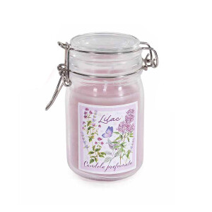 Lumanare parfumata in borcan sticla aroma Liliac Ø 7 cm x 11,5 H
