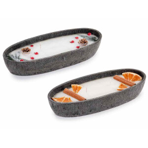 Set 2 lumanari parfumate Craciun cm 21,5 x 8,5 x 4 H