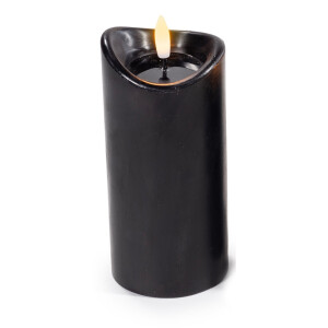 Lumanare ambientala cu led ceara neagra Ø 7 cm x 16 H