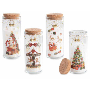 Set 4 lumanari Craciun parfumate  Ø 6 cm x 14,5 H