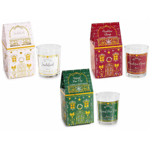 Set 3 candele parfumate Craciun 5.5x6.5 cm