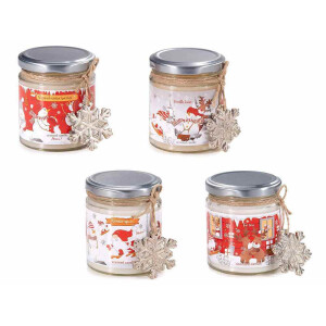 Set 4 lumanari parfumate aroma Iarna Ø 6,5 cm x 8 H