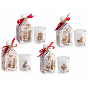 Set 4 lumanari parfumate Craciun Ø 5,5 cm x 6,5 H