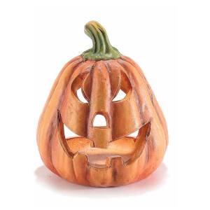 Dovleac Halloween teracota portocalie verde III Ø 9 cm x 11 H