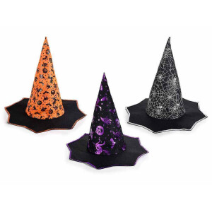 Set 3 palarii Halloween poliester multicolor III Ø 39 cm x 34 H