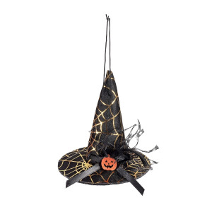 Palarie Halloween Vrajitoare textil multicolor  Ø 10 cm x 11 H