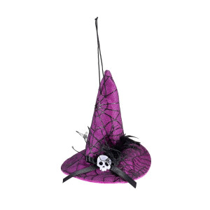 Palarie Halloween Vrajitoare textil multicolor II Ø 10 cm x 11 H