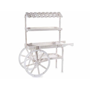 Carucior candy bar lemn alb natur 120x51x138 cm