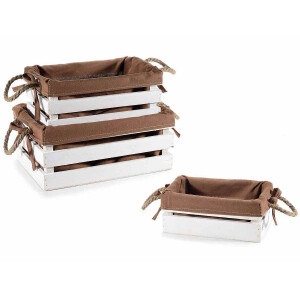 Set 3 cosuri lemn textil 28x19x12 cm, 24x15x10 cm, 20x12x8 cm